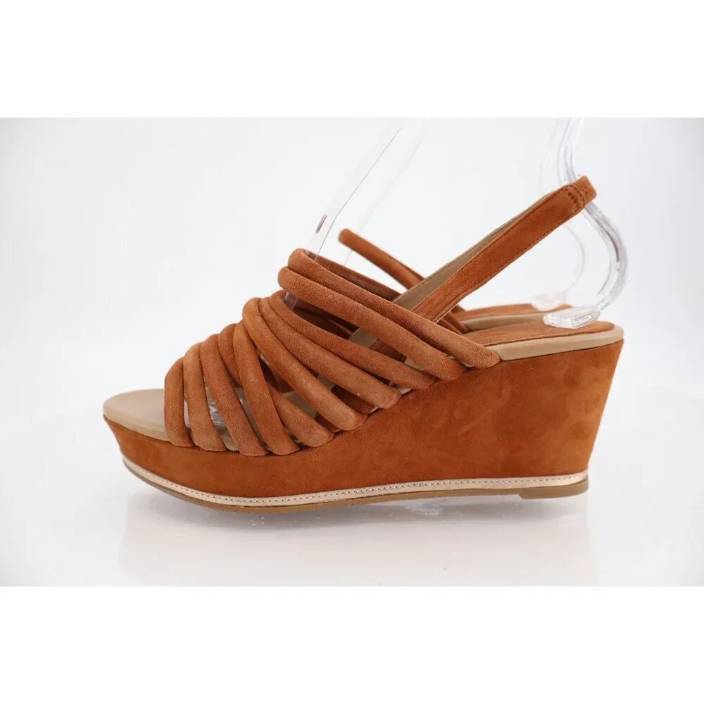 Donald J. Pliner Brown Suede Wedge Sandals